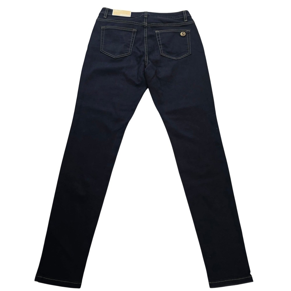 NWT MICHAEL KORS Women's Skinny Jeans Dark Wash Size 4 Button Fly "Skinny" - Picture 3 of 16